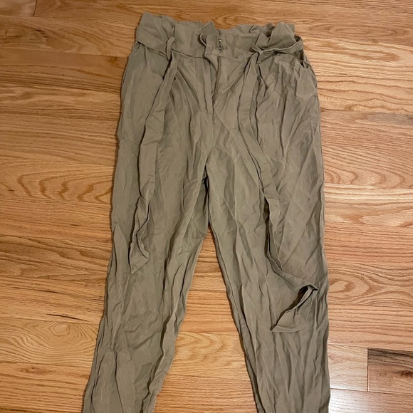 Socialite khaki paper bag trousers - Picture 1 of 2